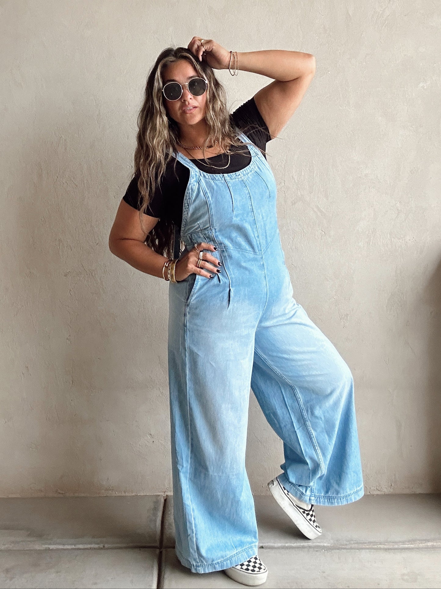 Bella Overalls in Light Wash