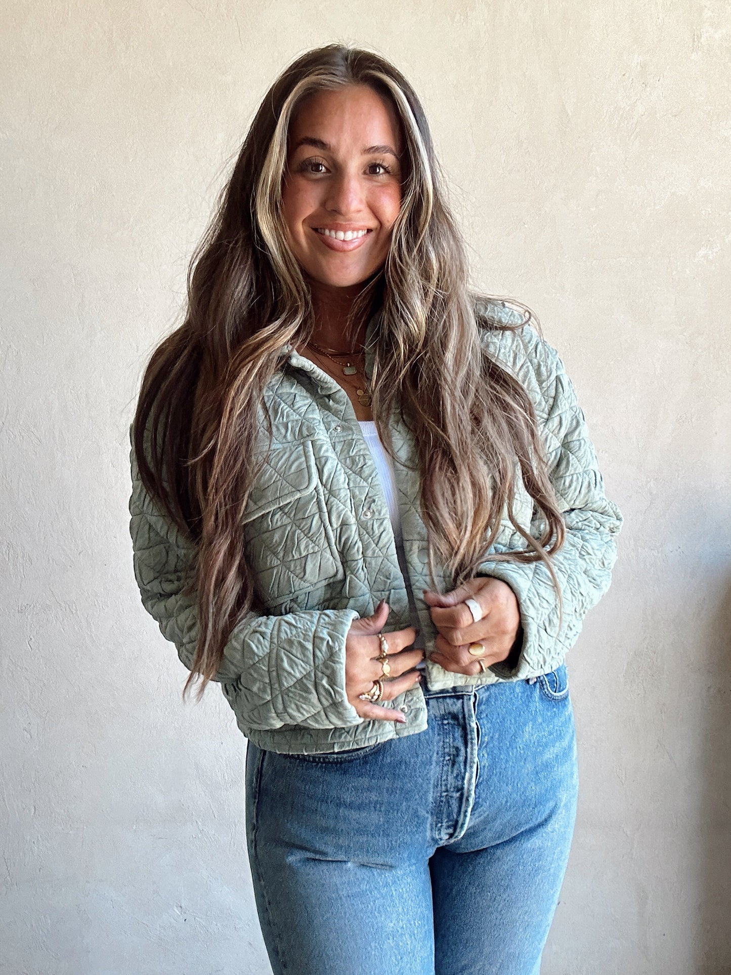 Kenna Quilted Jacket in Sage