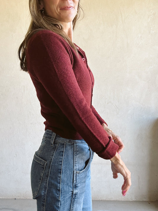 Caroline Cardigan in Burgundy