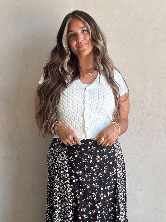 Capri V-Neck Vest in White