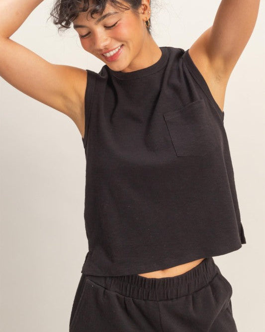 Wren Sleeveless Tank in Black PREORDER (ships 06/12 or sooner)