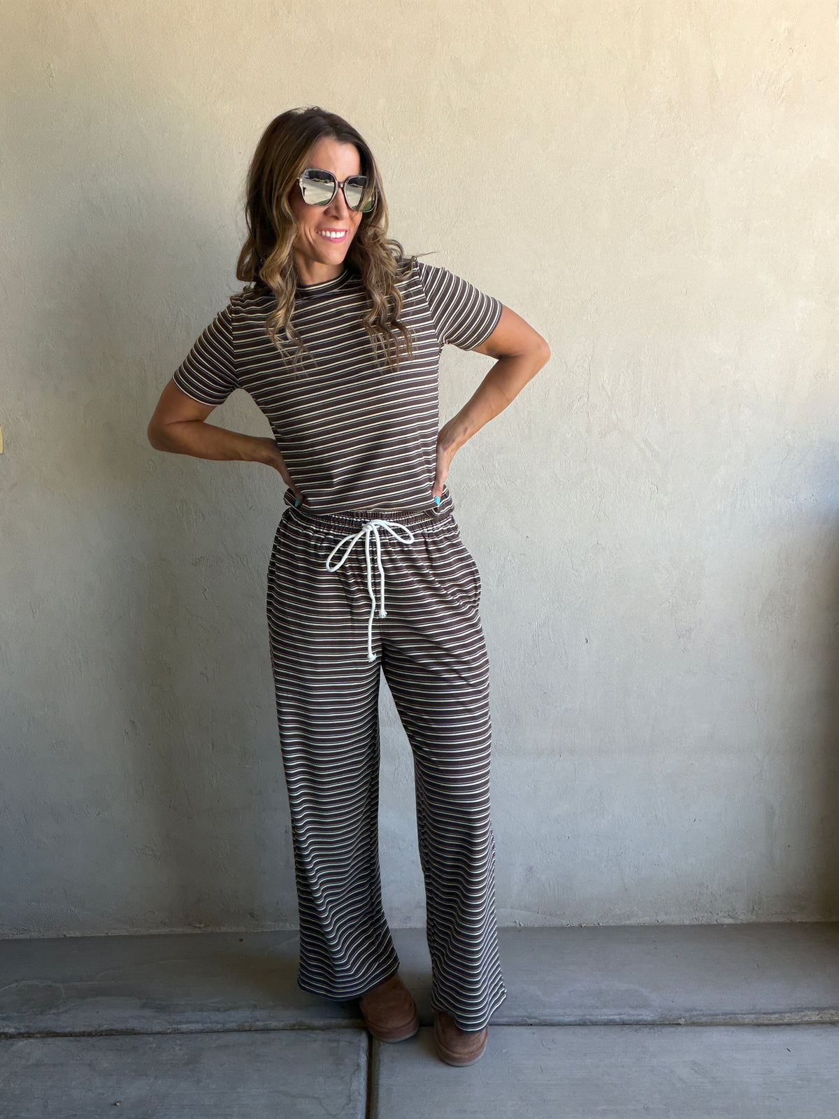 Jaclyn Butter Set in Chocolate Stripe