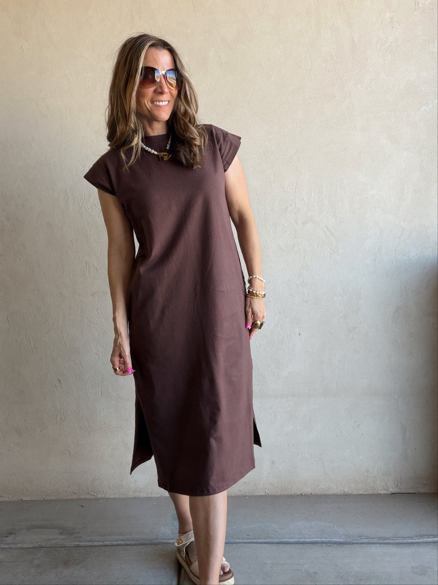 Mindi Dress in Brown