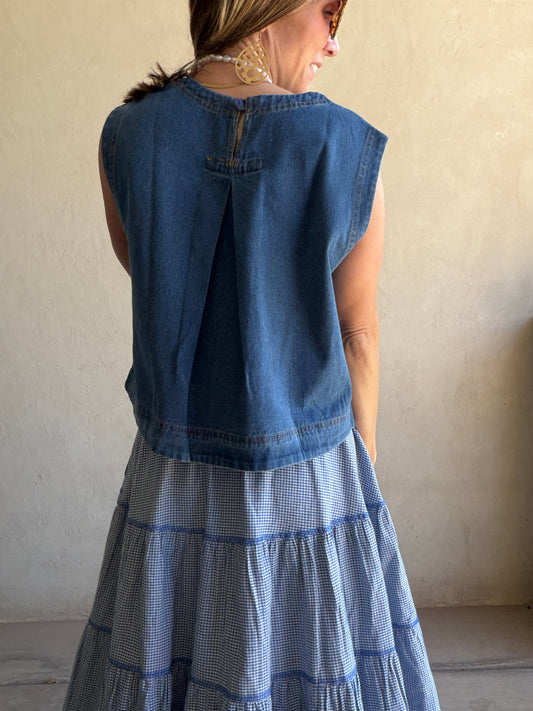 Ginny Sleeveless Top in Denim