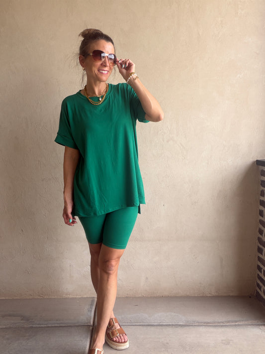 Jillian Heavenly Biker Set in Kelly Green