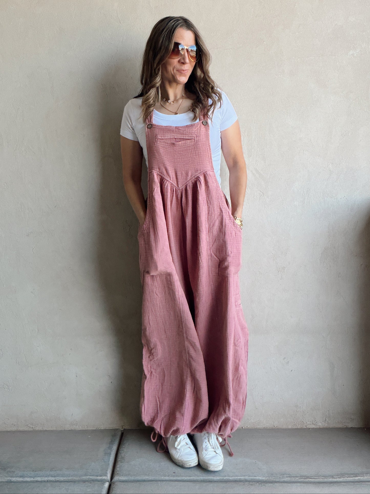 Millie Gauze Jumpsuit in Mauve