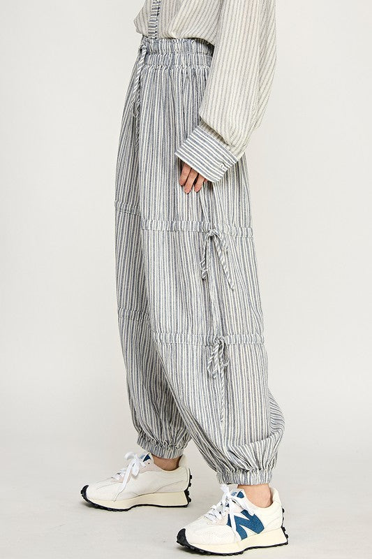 Sara Striped Joggers in Blue or Mocha