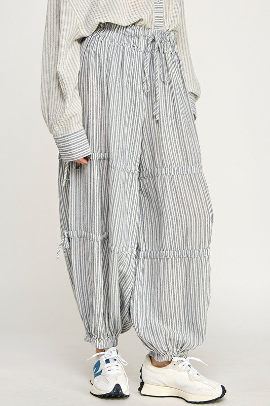 Sara Striped Joggers in Blue or Mocha