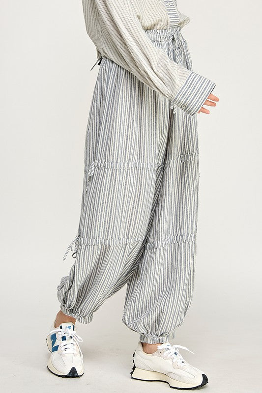 Sara Striped Joggers in Blue or Mocha