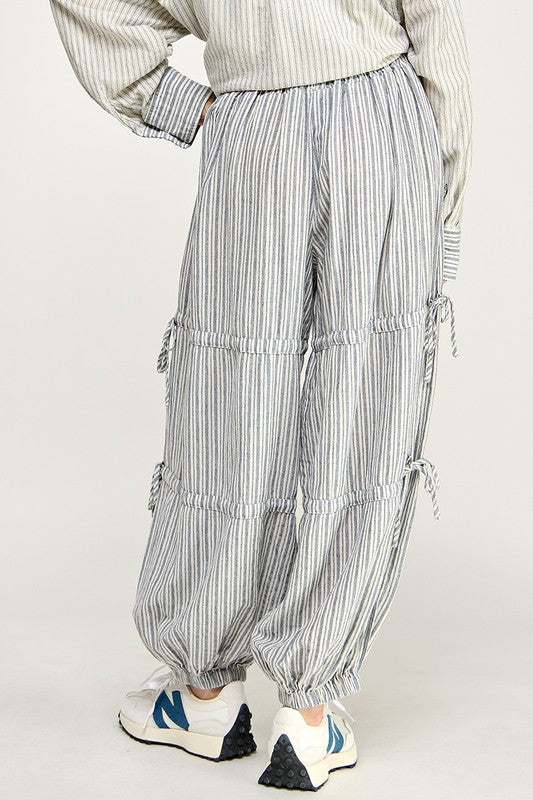 Sara Striped Joggers in Blue or Mocha
