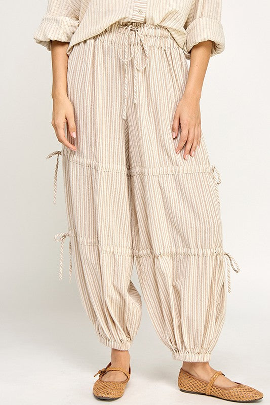 Sara Striped Joggers in Blue or Mocha