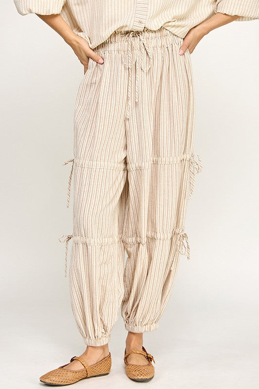 Sara Striped Joggers in Blue or Mocha