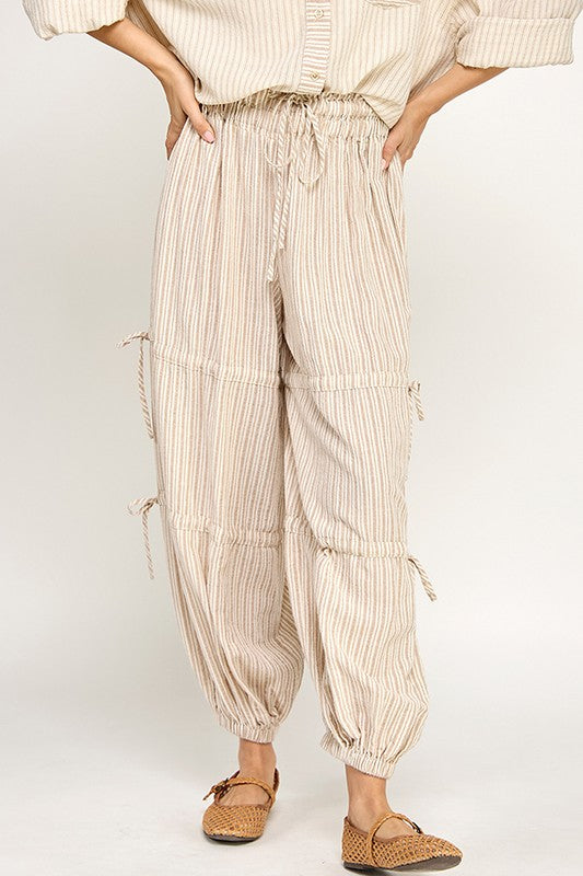 Sara Striped Joggers in Blue or Mocha
