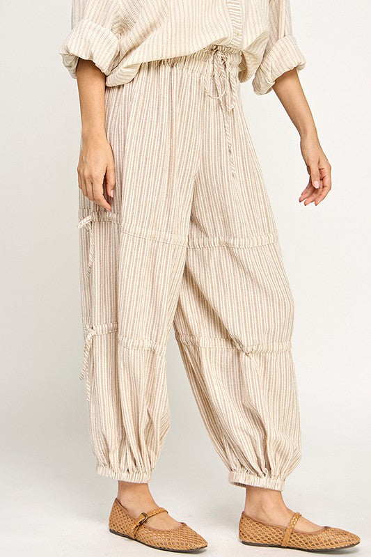 Sara Striped Joggers in Blue or Mocha