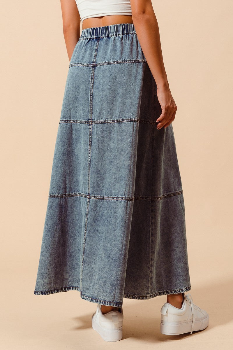 Lexcie Denim Tiered Skirt