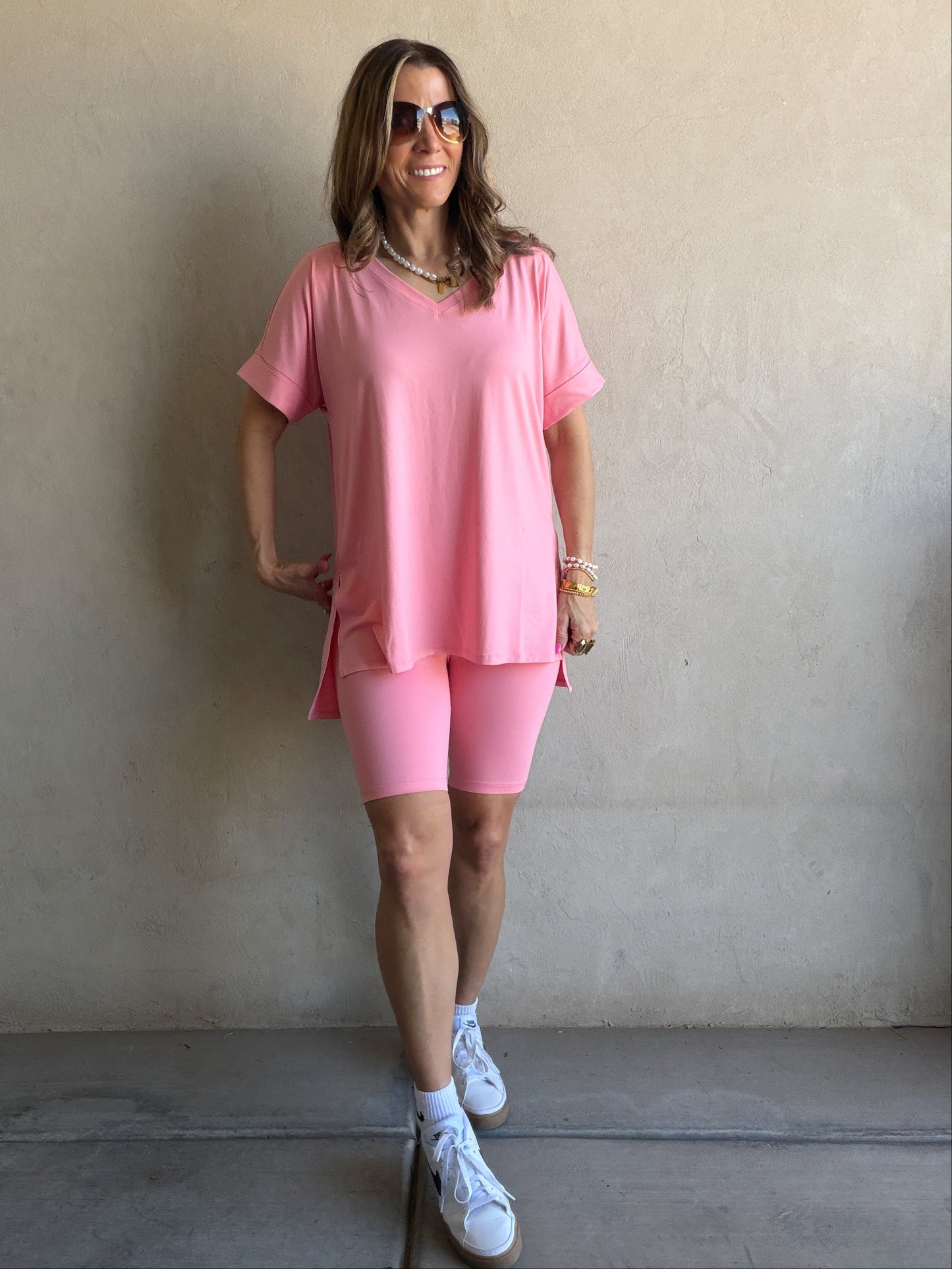 Jillian Heavenly Biker Set in Pink