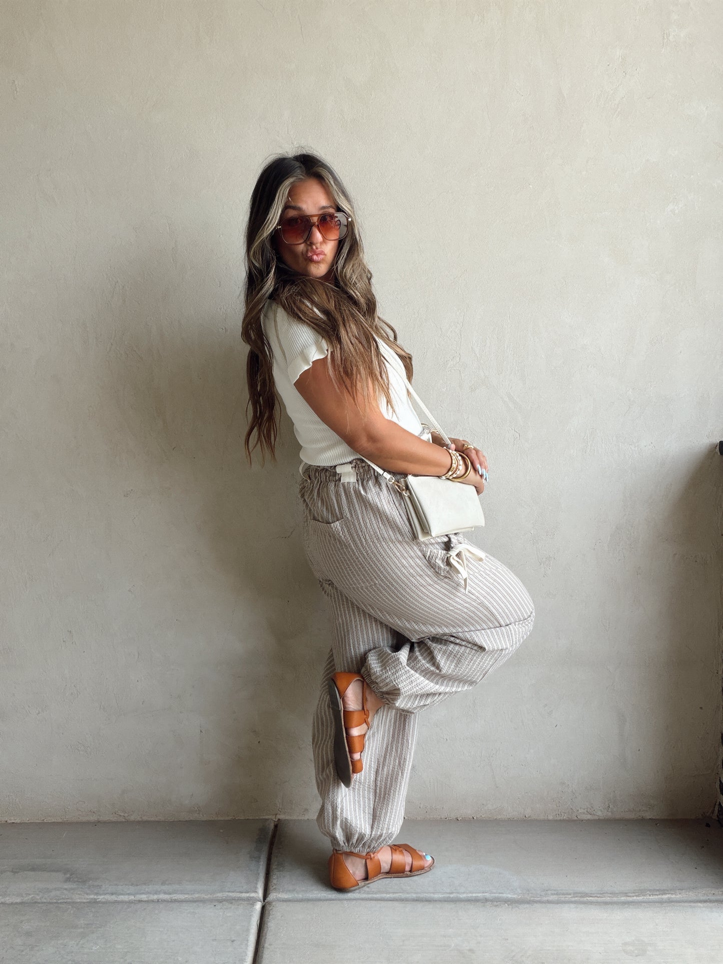 Anna Parachute Pants in Brown