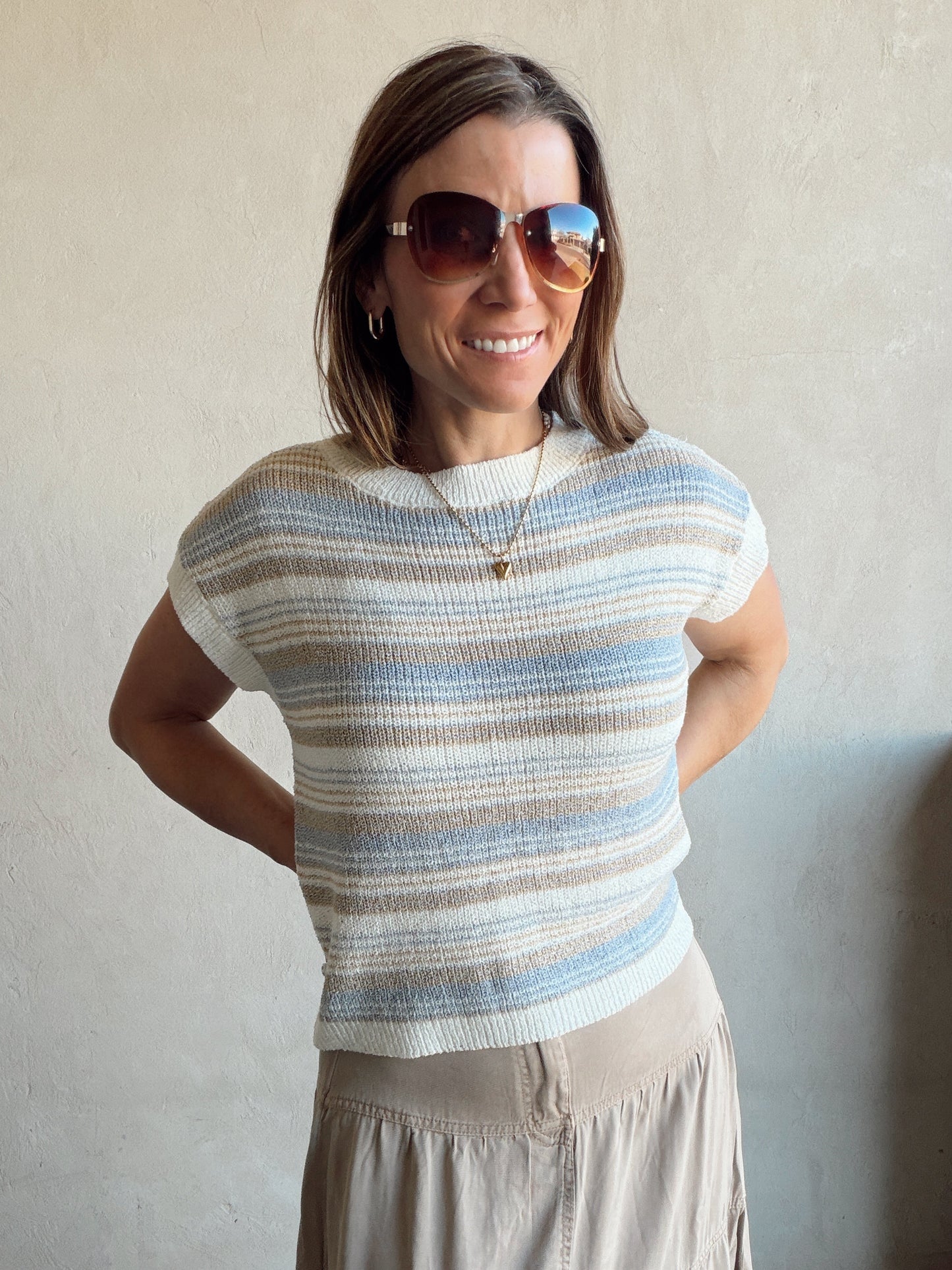 Bridget Striped Knitted Top