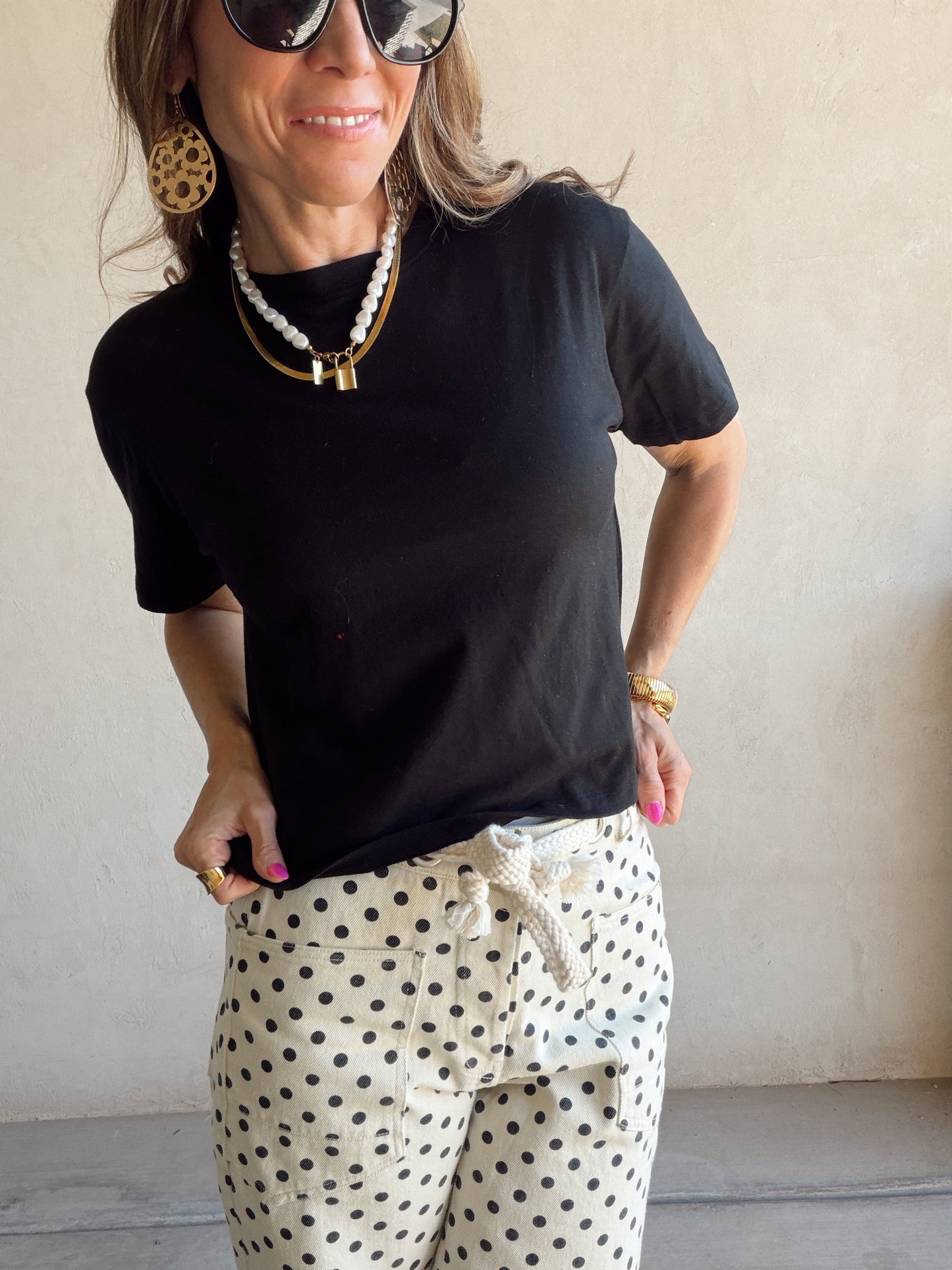 Ashley Cotton Tee in Black