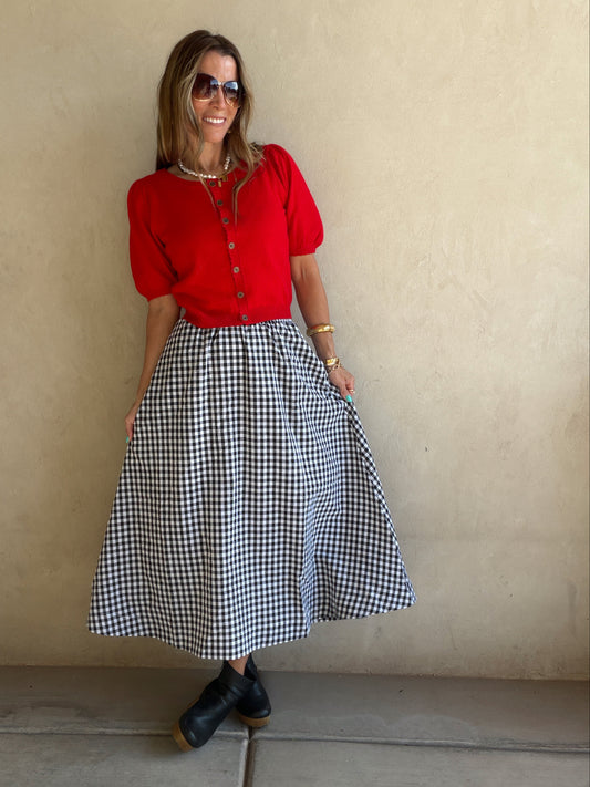 Gingham Skirt in Black & White