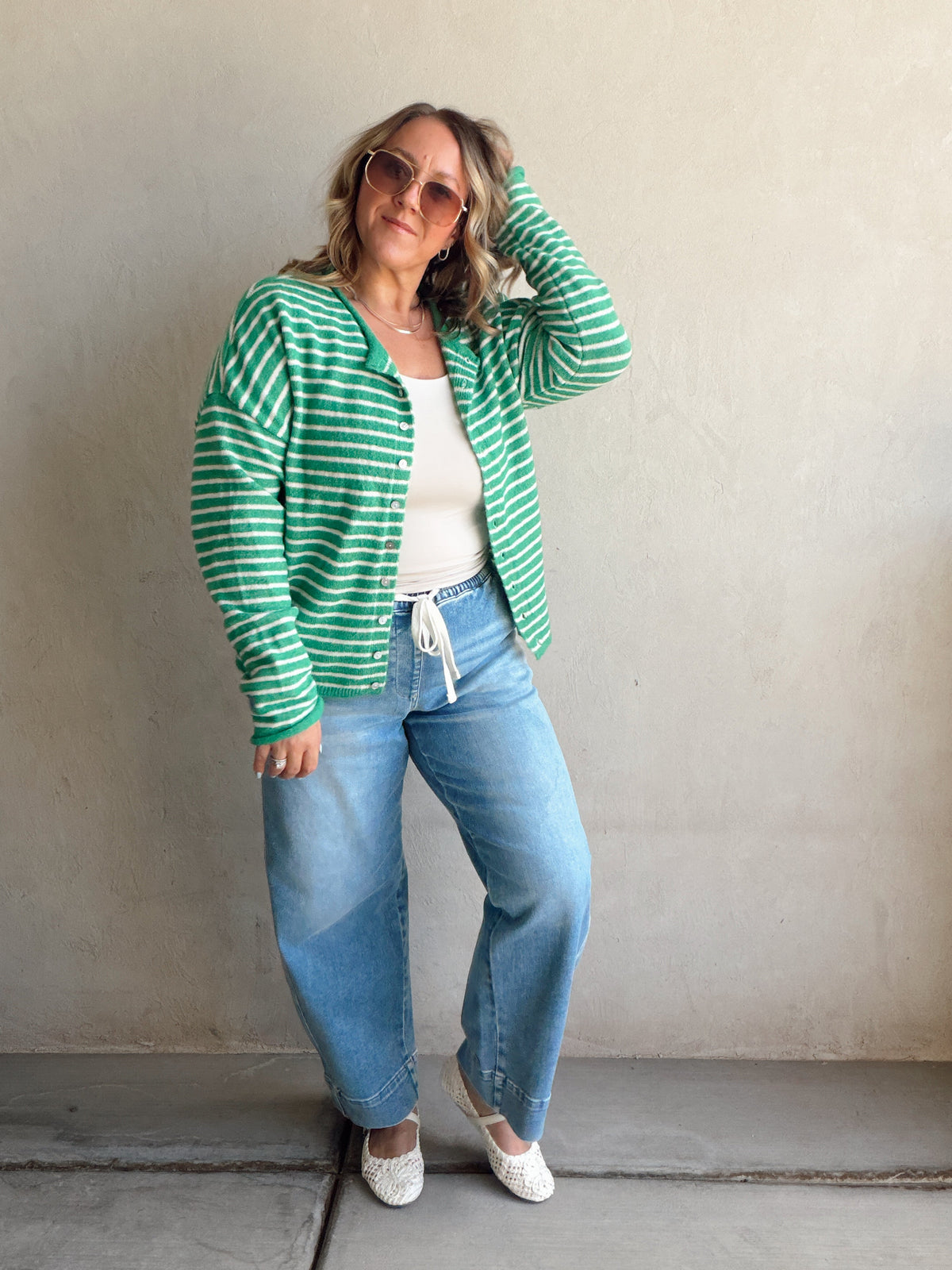 Bridget Cardigan in Kelly Green