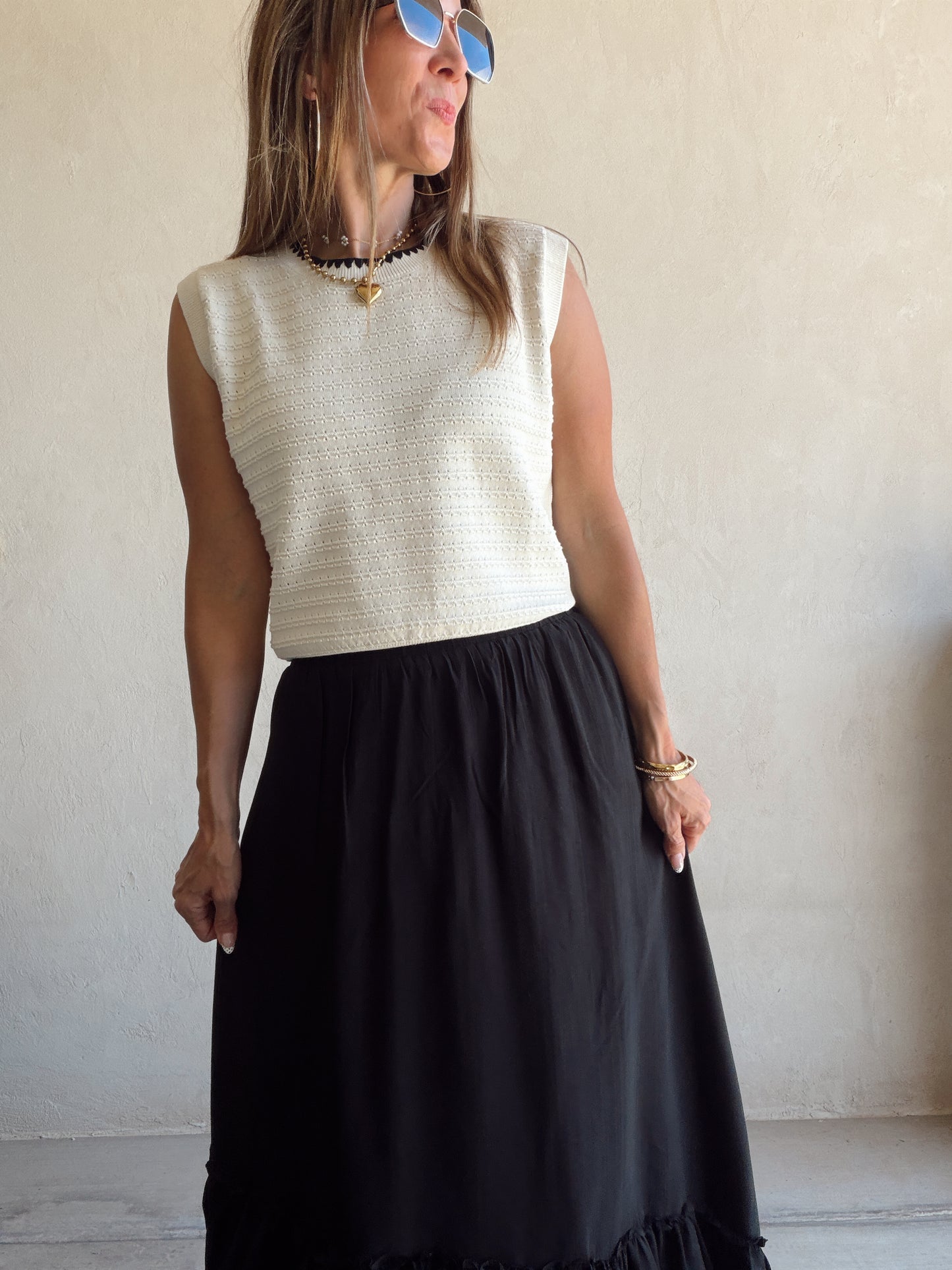 Jordy Lace Detailed Skirt in Black