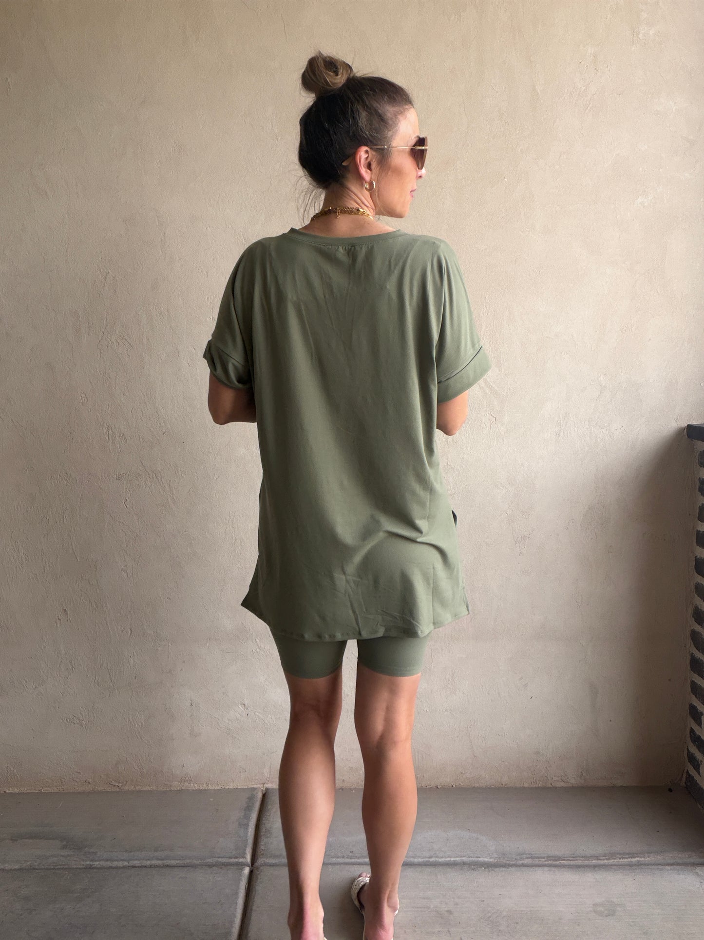 Jillian Heavenly Biker Set in Light Olive