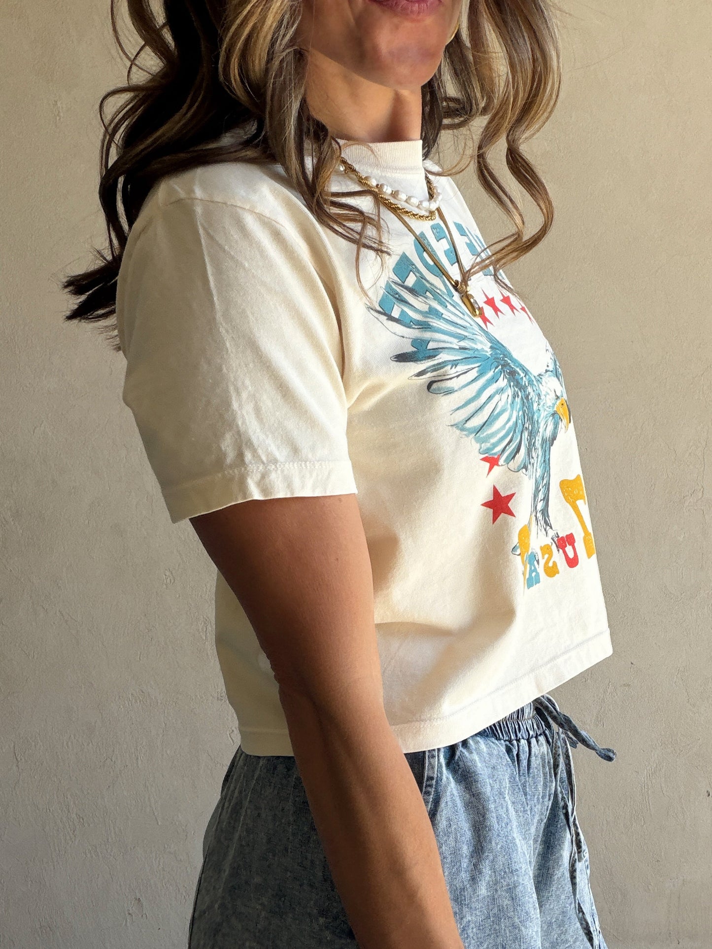 Live Free 1776 Tee in Cream