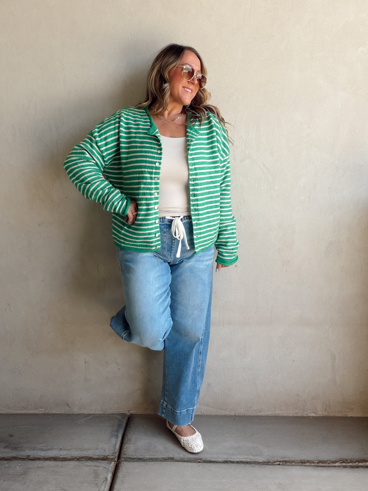 Bridget Cardigan in Kelly Green