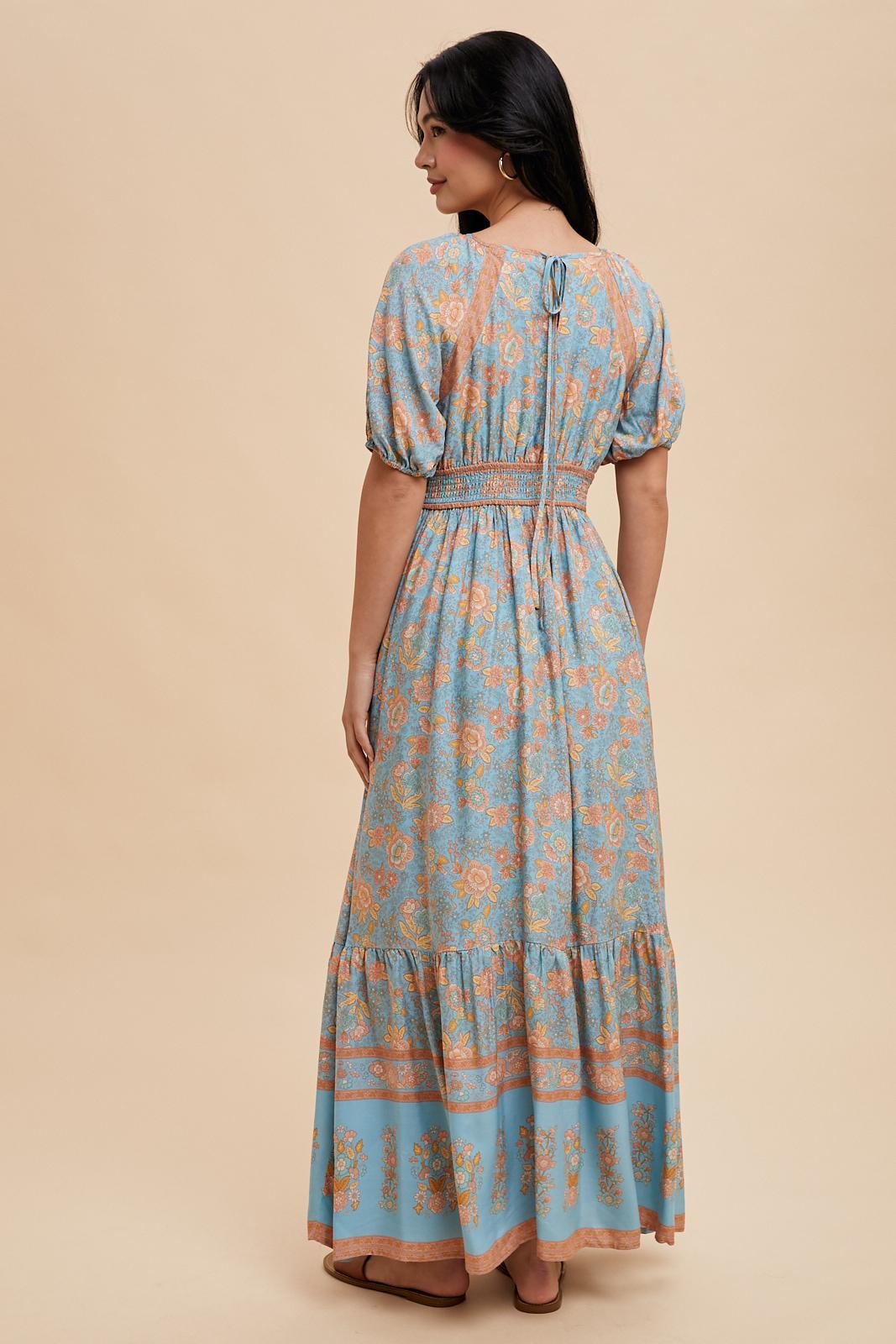 Bella Boho Dress in Blue