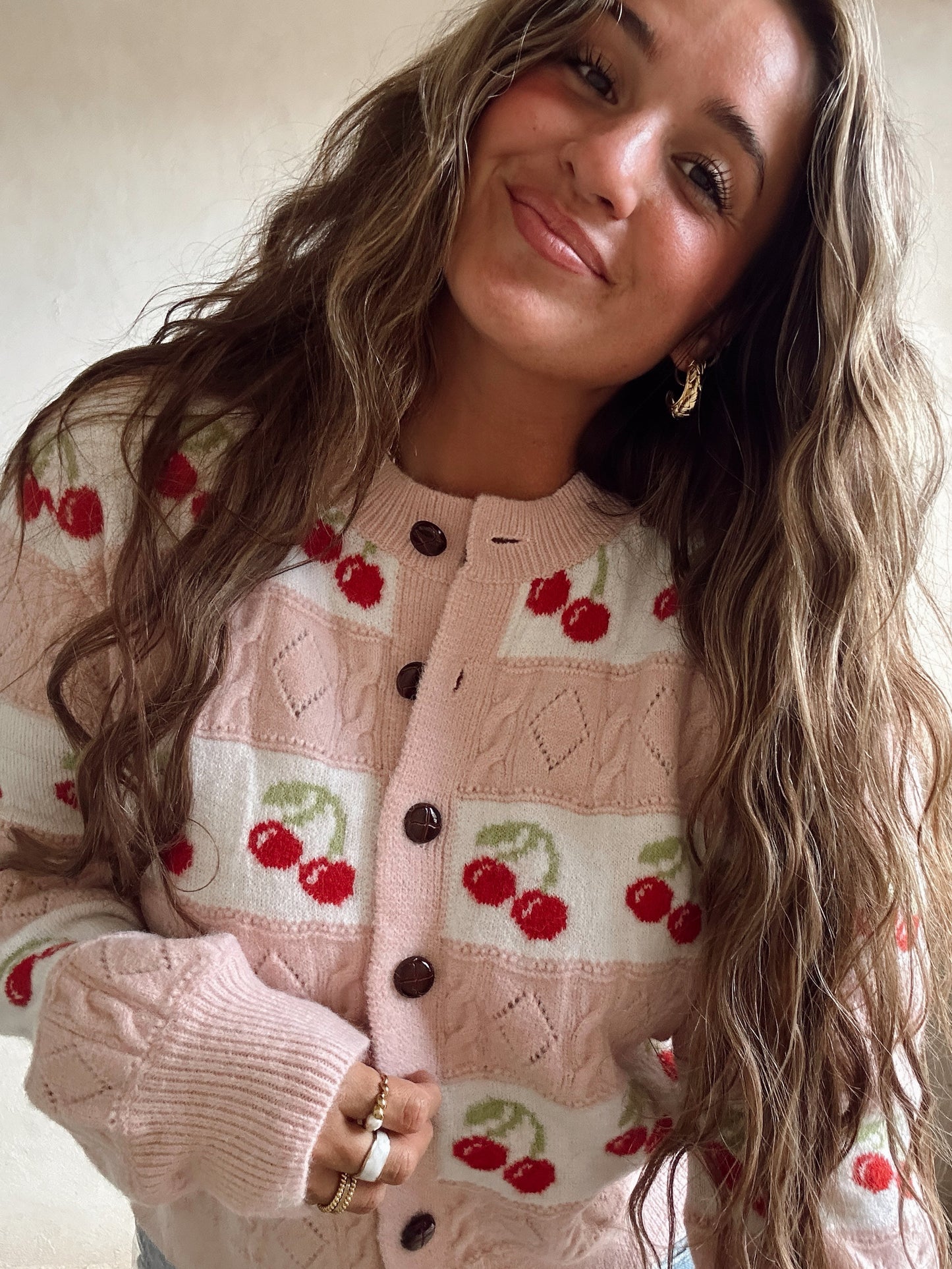 Aftyn Cherry Sweater in Pink
