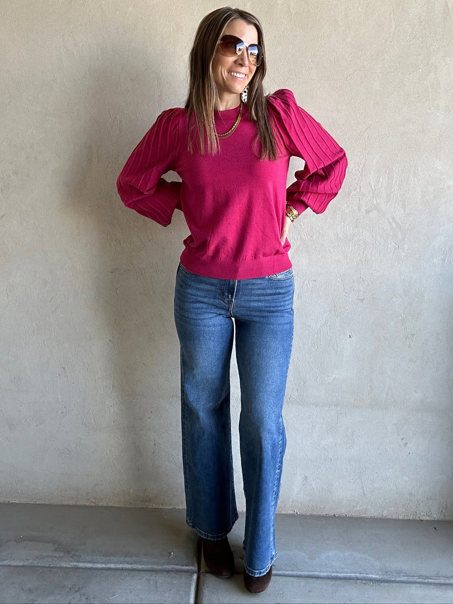Michelle Sweater in Fuchsia
