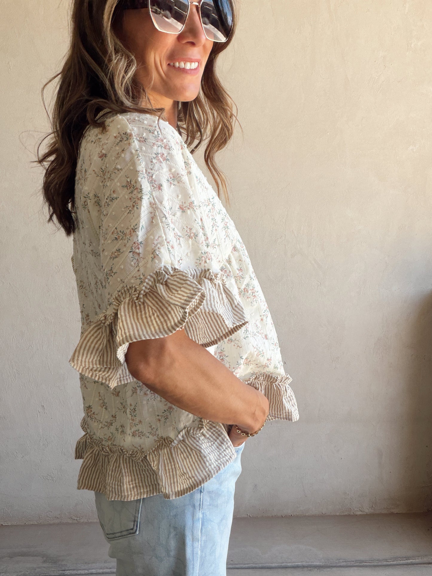 Hazel Ruffle Boho Top