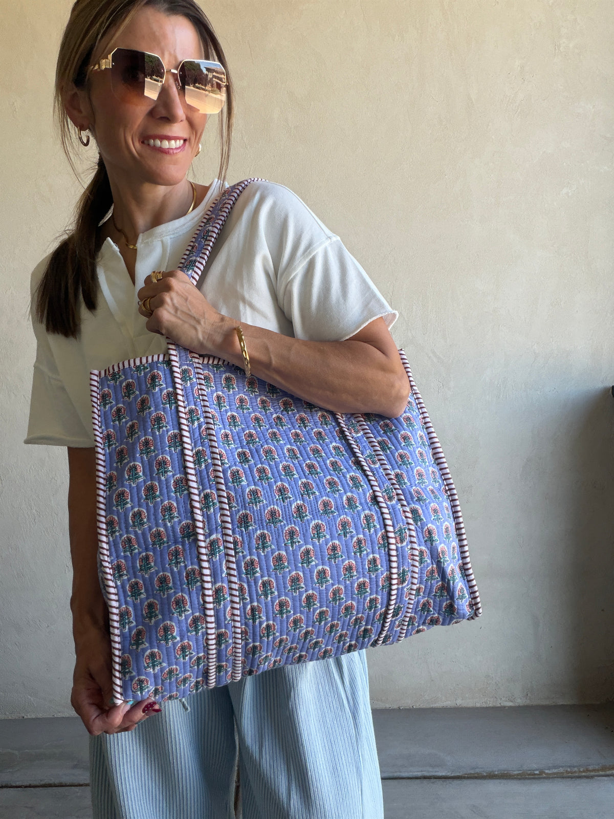 Mindee Quilted Bag – Periwinkle Floral PREORDER Ships end of October
