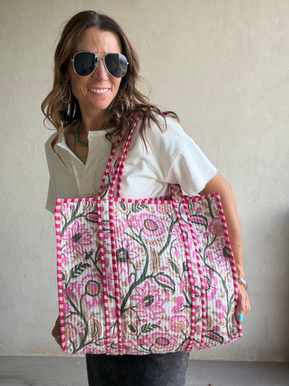 Mindee Quilted Bag - Pinky