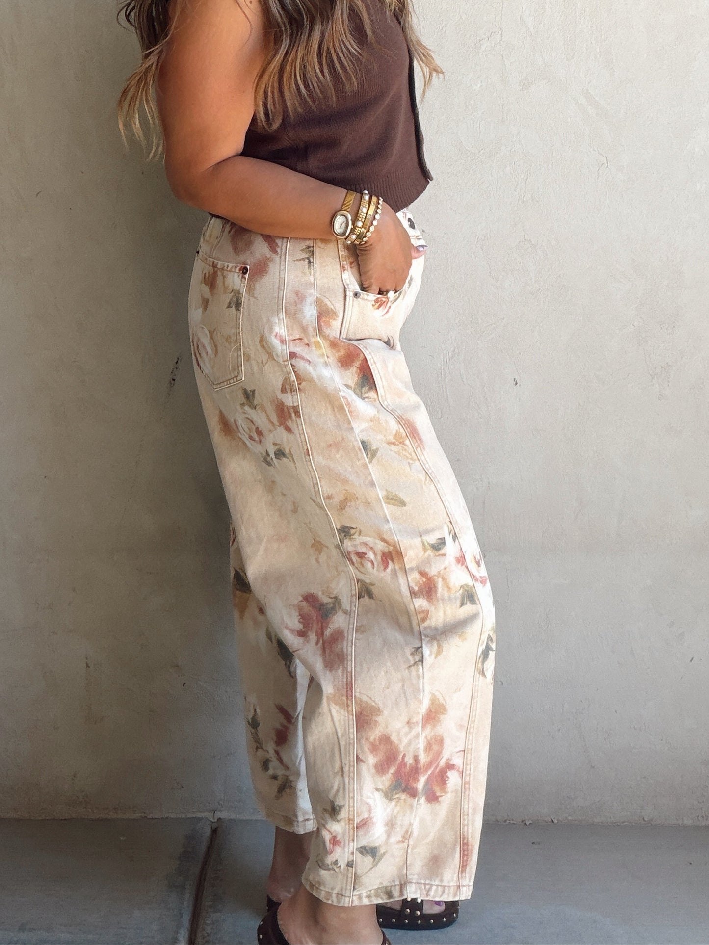Vera Floral Barrel Jeans