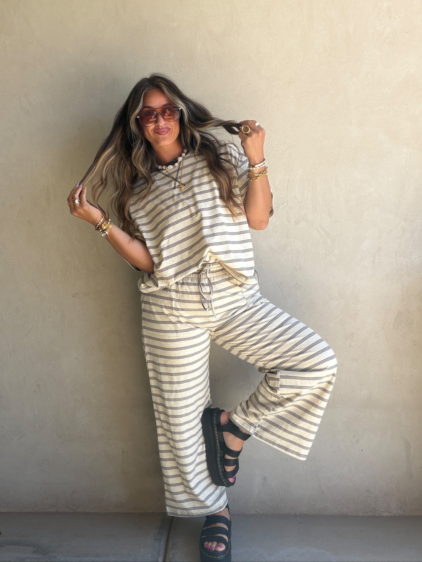 Josie Set in Oatmeal & Charcoal