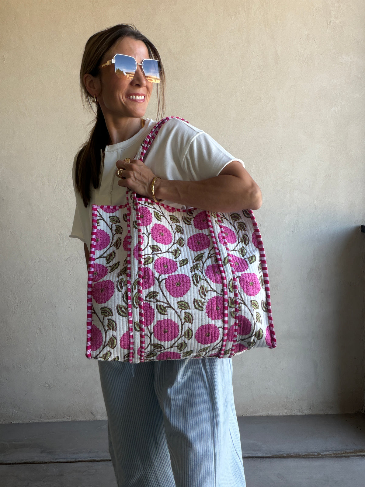 Mindee Quilted Bag – Fuchsia Floral