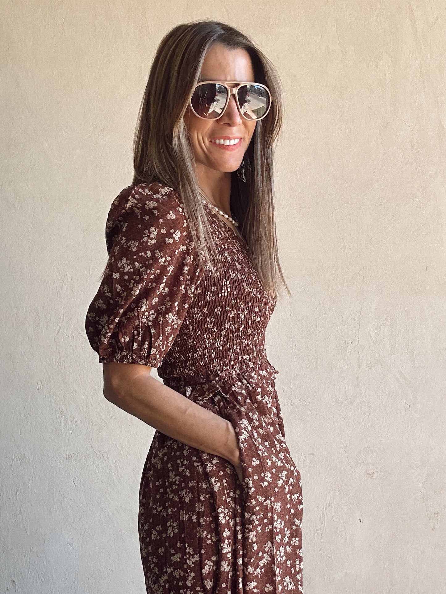 Raegan Dress in Brown