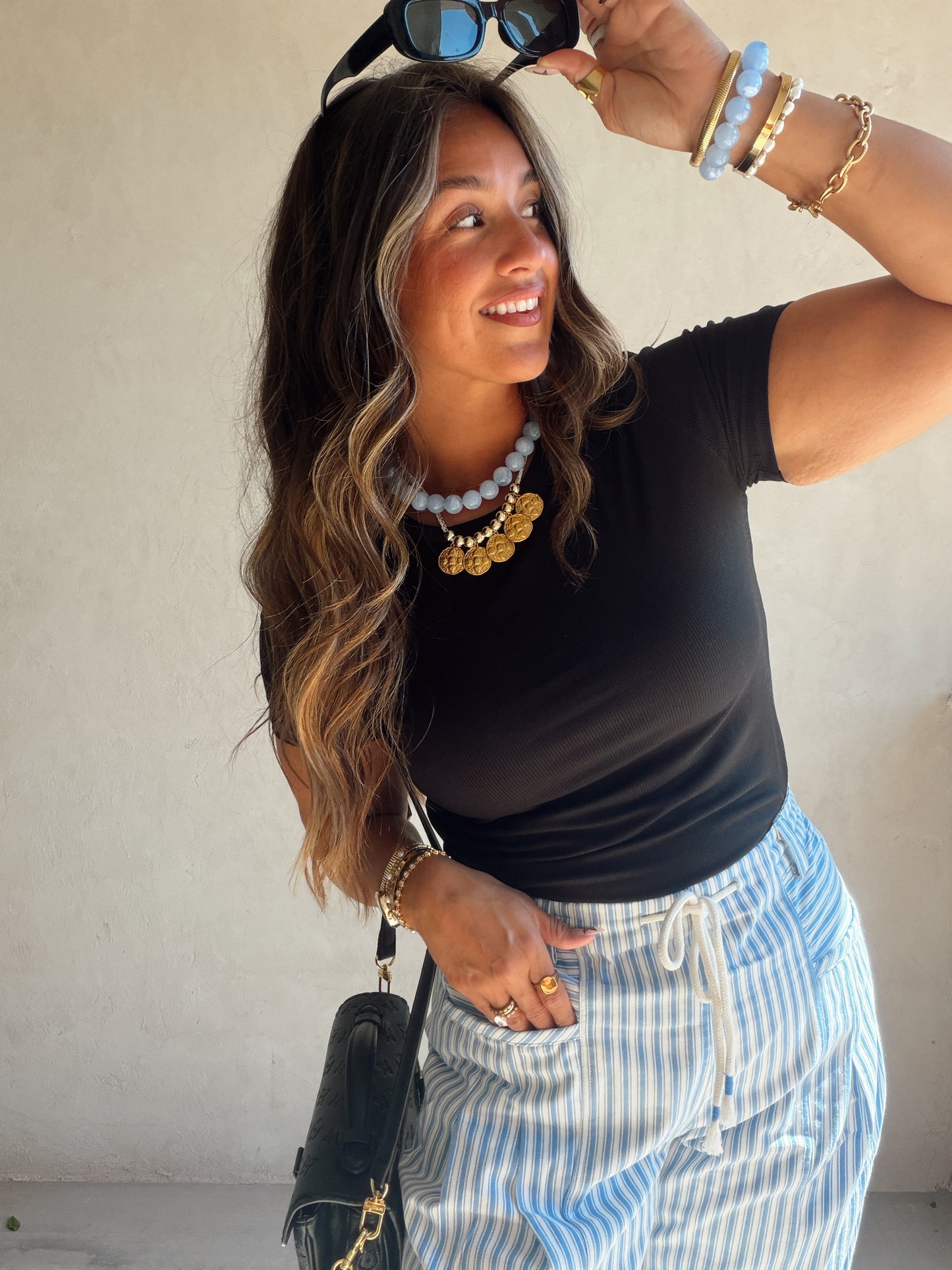 Sonny Ribbed Top in Black