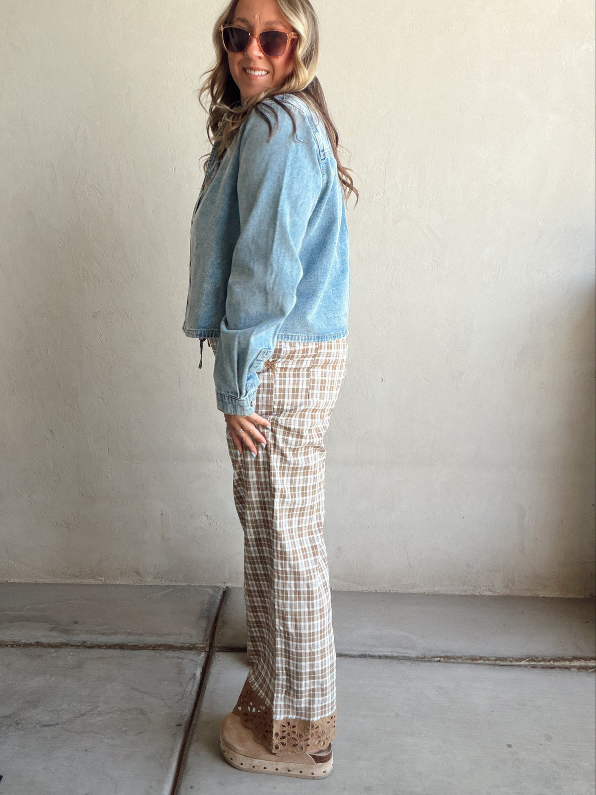 Ginger Plaid Pants in Browns & Ivory