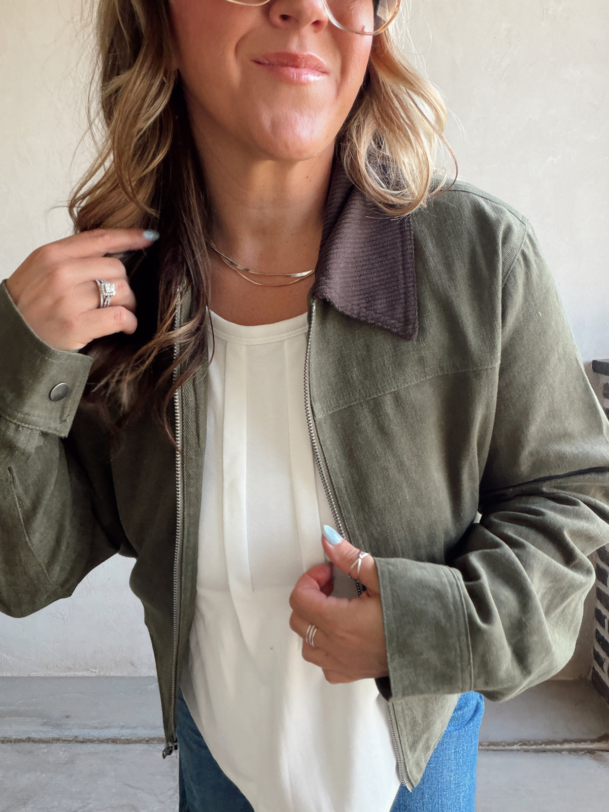 Emma Barn Cropped Jacket in Olive