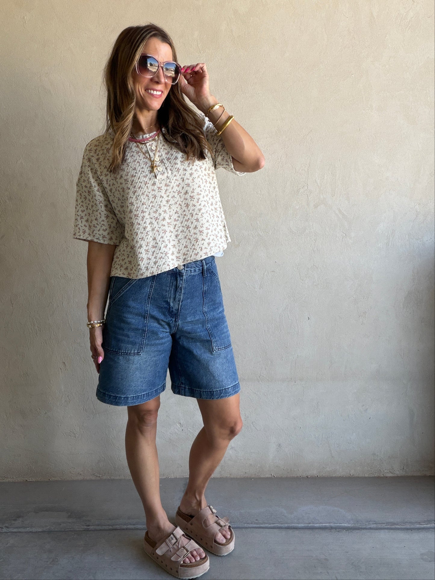 Jade Bermuda Shorts in Dark Denim