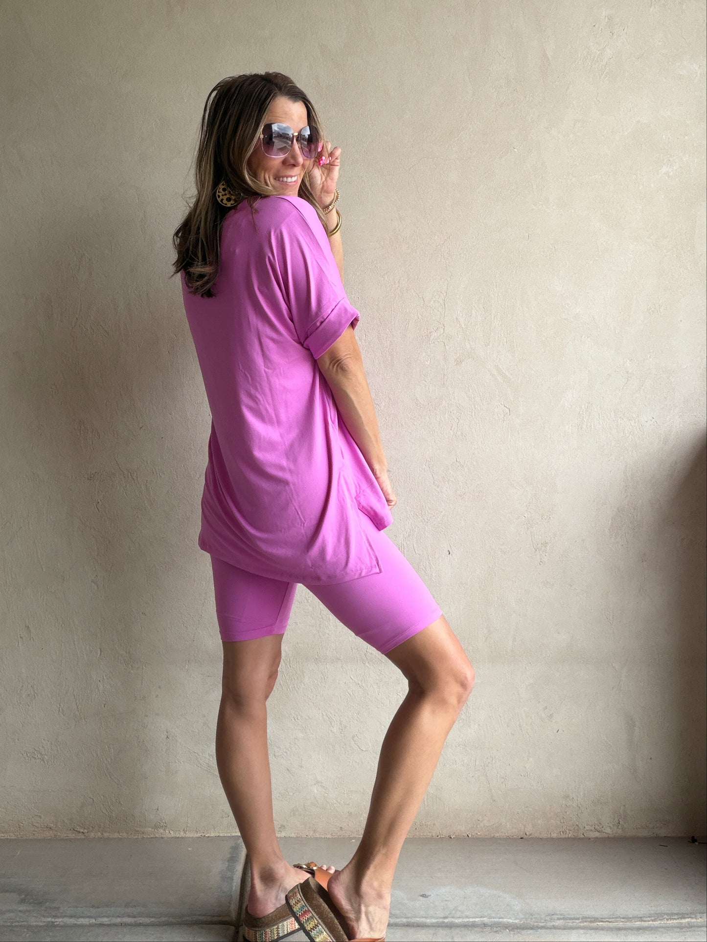 Jillian Heavenly Biker Set in Pink