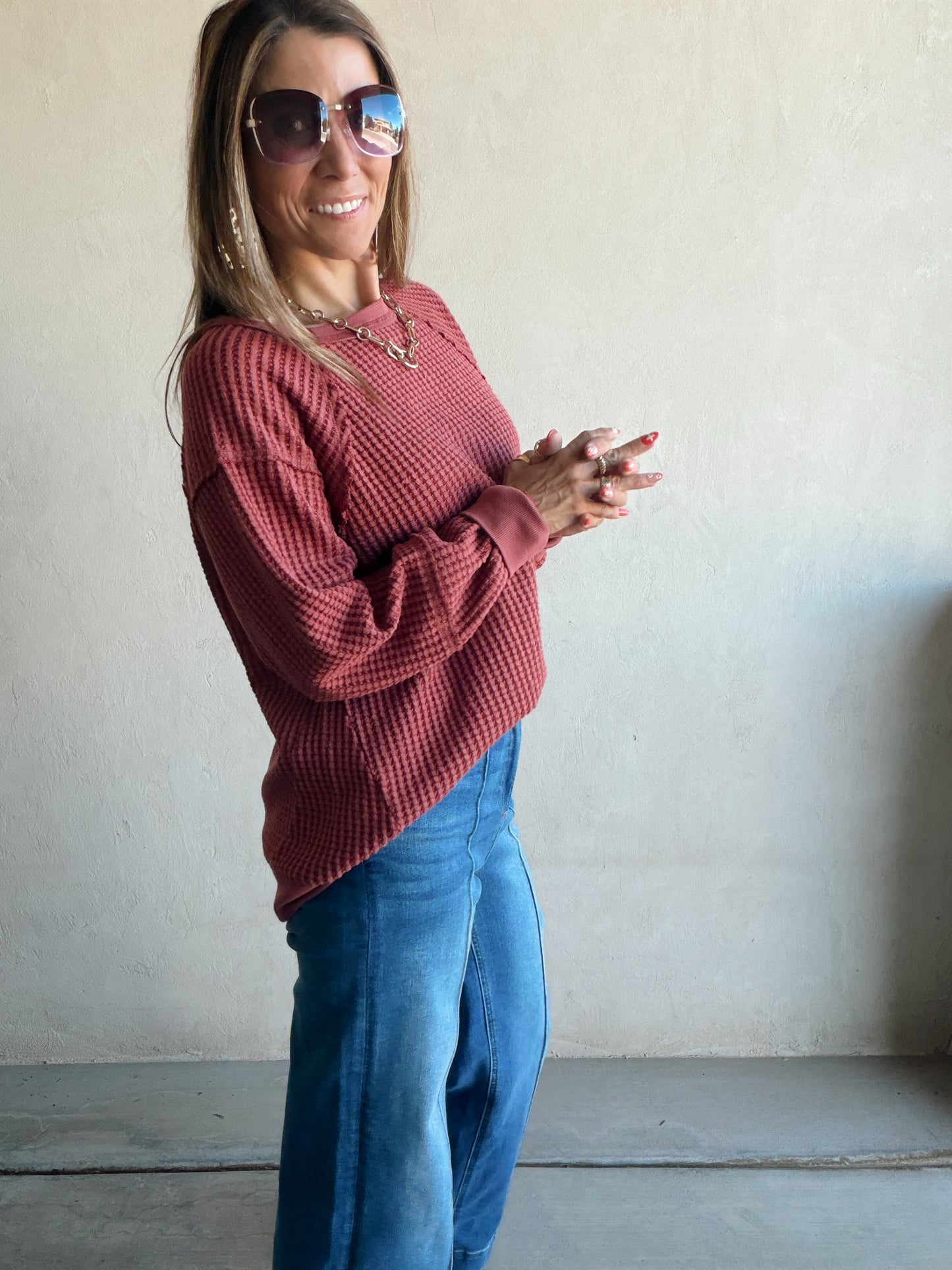Adalyn Pullover in Burgundy