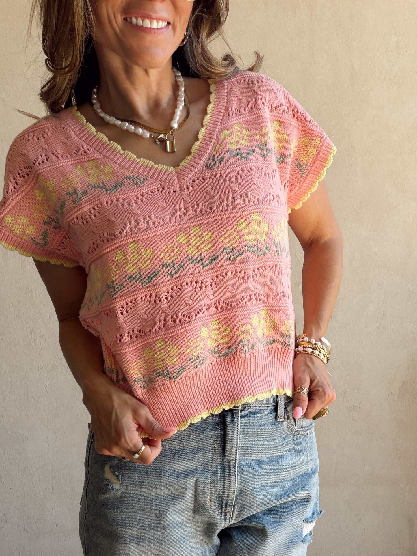 Kendall Floral Top in Pink Floral