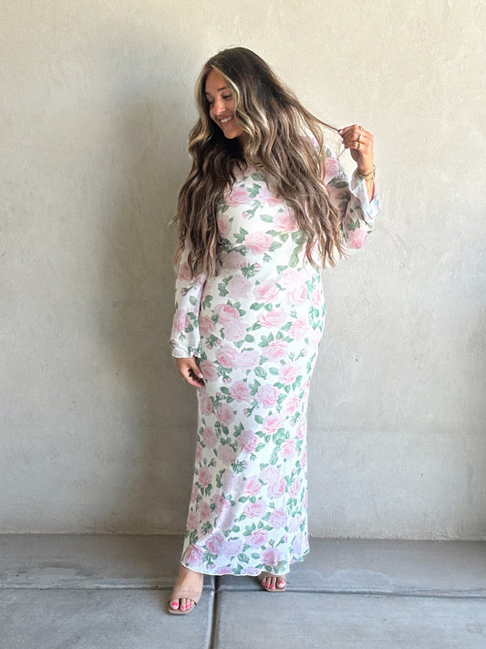 Reece Dress in Ivory Rose