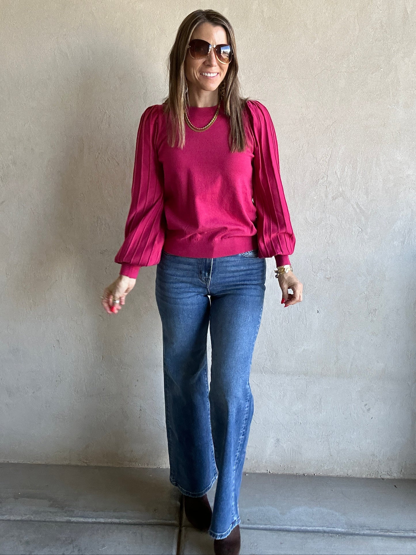 Michelle Sweater in Fuchsia