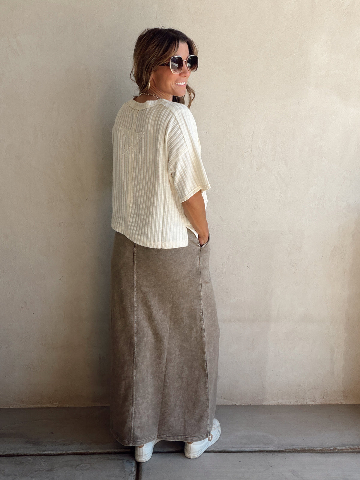 Corey Knit Skirt in Sunfade Mocha
