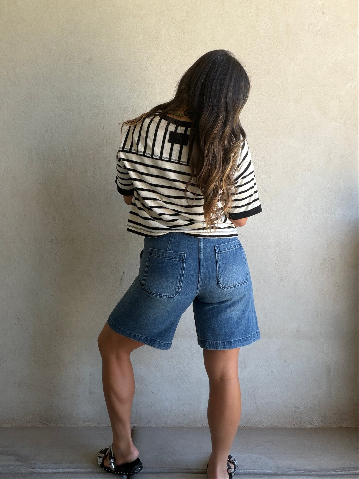 Jade Bermuda Shorts in Dark Denim